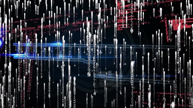 Animation of scientific data processing with dna strand spinning