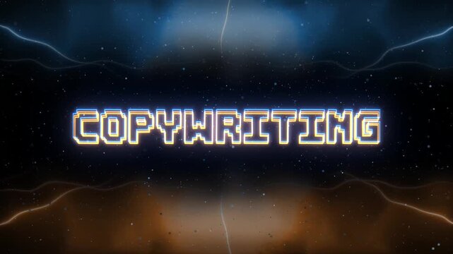 Copywriting Neon text with retro style background