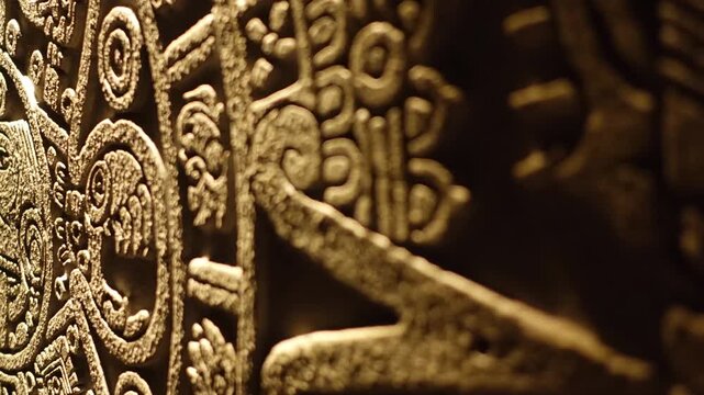 Mayan Stone Calendar Close Up