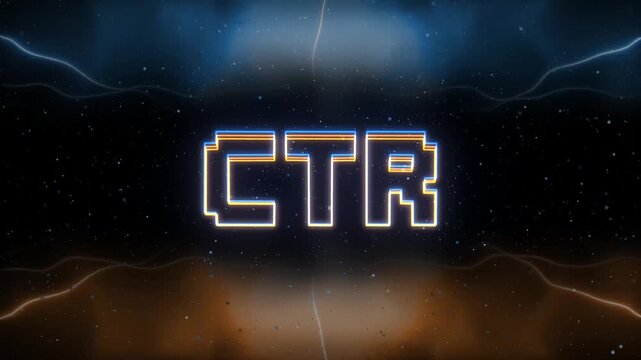 CTR Neon text with retro style background