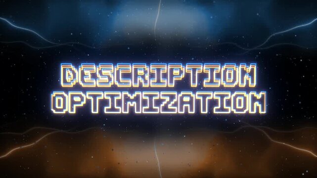Description Optimization Neon text with retro style background