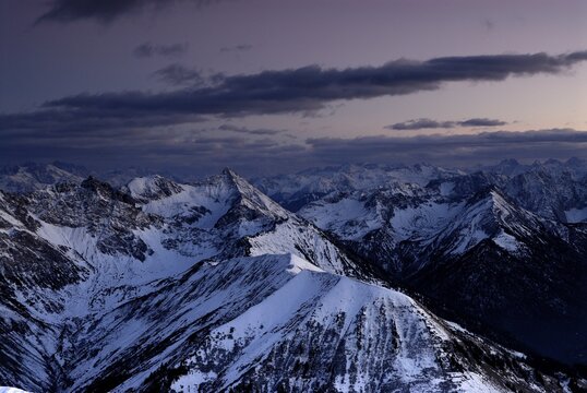 Twilight, Allgaeu Alps, Berwang, Tirol, Austria, Europe