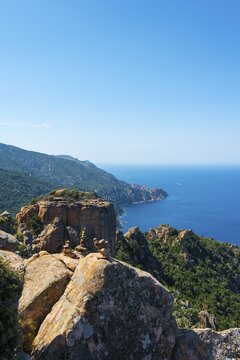 Rock formations, Calanche of Piana, Calanques de Piana, Gulf of Porto, Corse-du-Sud, Corsica, France