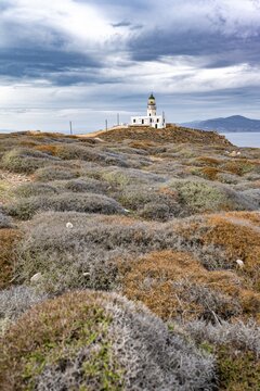 Old Lighthouse, Faro De Armenistis, Mykonos, Cyclades, Aegean Sea, Greece