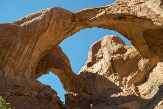 Rock Arch, Double Arch, Windows Section, Arches National Park, Moab, Utah, USA