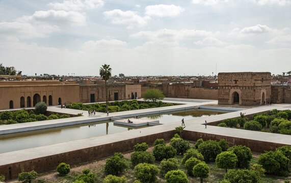 Old dilapidated palace, El Badii Palace, Marrakech, Morocco