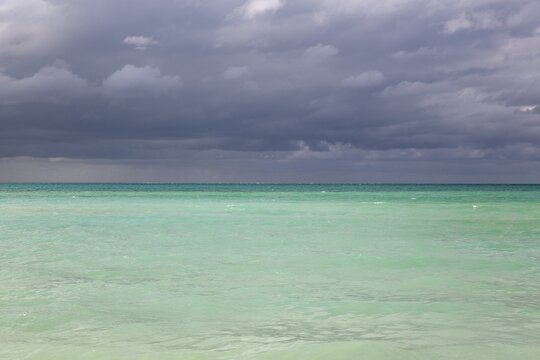 Rain storm approaches, Cayo Coco Island, Jardines del Rey Archipelago, Cuba
