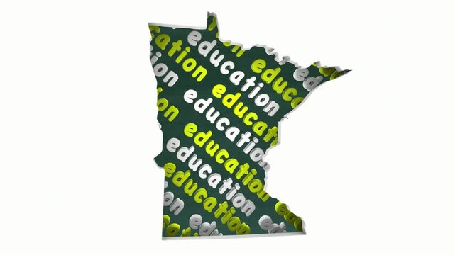 Minnesota MN Education School Board District State Map Student Learning 3d Animation