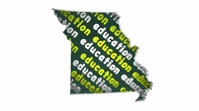 Missouri MO Education School Board District State Map Student Learning 3d Animation