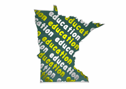 Minnesota MN Education School Board District State Map Student Learning 3d Illustration