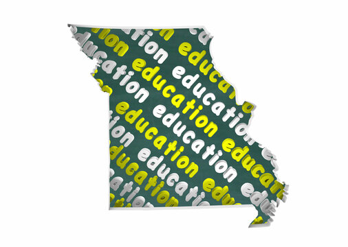 Missouri MO Education School Board District State Map Student Learning 3d Illustration