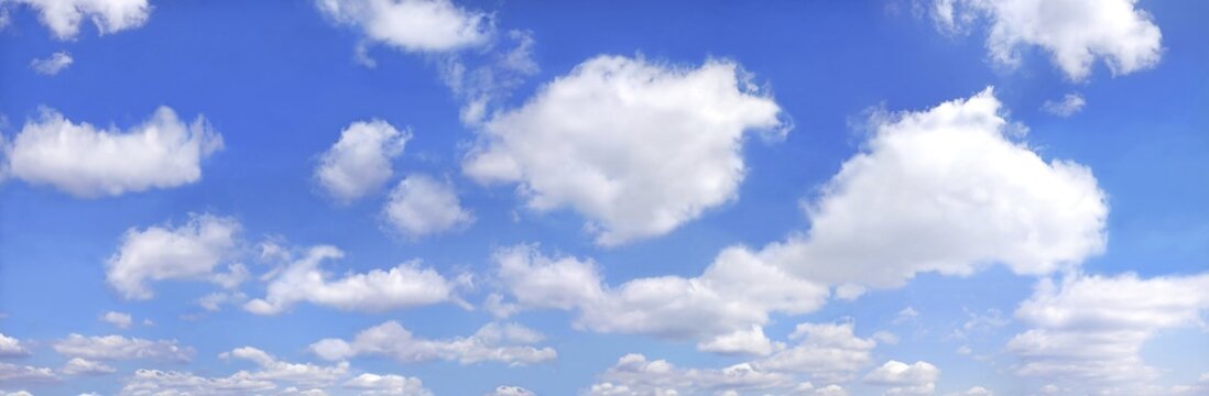 Panoramic view of clouds in a blue sky
