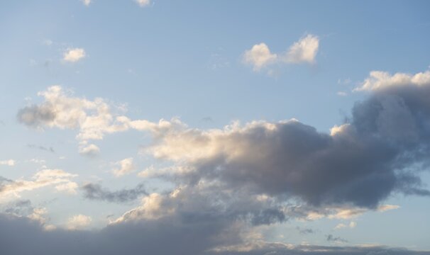 Clouds in the sky, good weather, evening mood