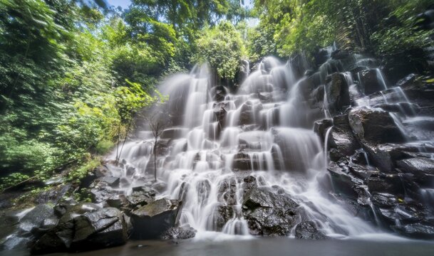 Waterfall, Air Terjun Kanto Lampo, near Ubud, Bali, Indonesia