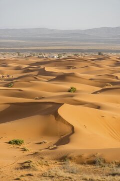 Sand dunes in the desert, dune landscape Erg Chebbi, Merzouga, Sahara, Morocco