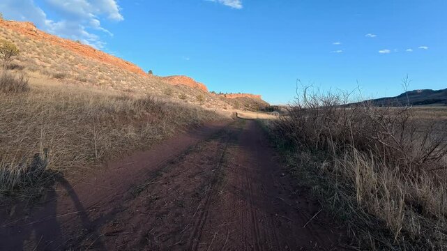 Immersive POV from recumbent trike ride on a rough mountain trail in northern Colorado foothills - Bobcat Ridge Natural Area