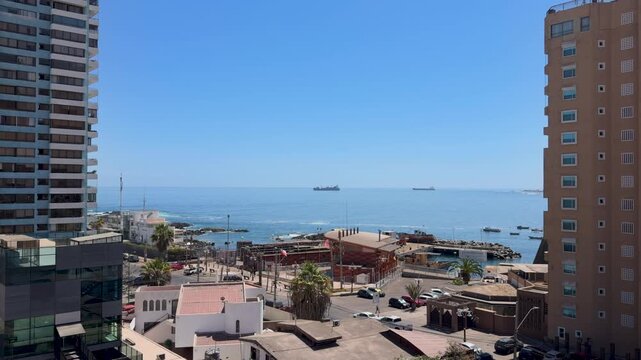 iquique peninsula coastal landscape northern chile desert ocean aerial view