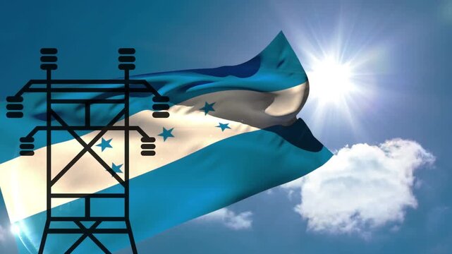 Animation of shape over flag of honduras