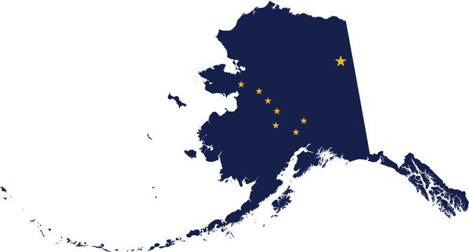 Alaska State Flag Map PNG Transparent Background Isolated Illustration
