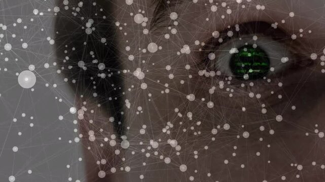 Animation of network of connections over eye