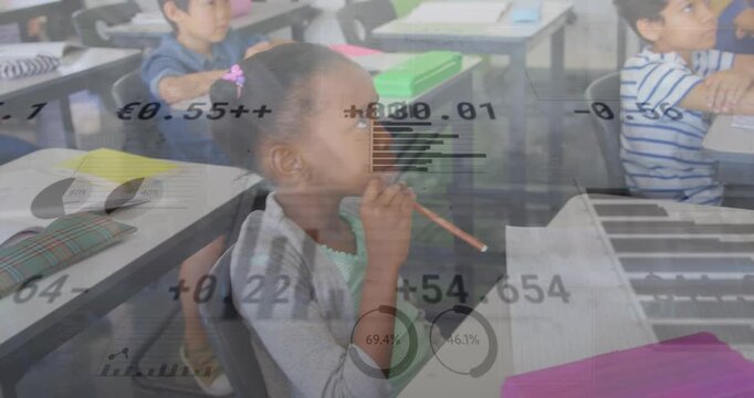 Animation of data processing over diverse schoolchildren learning