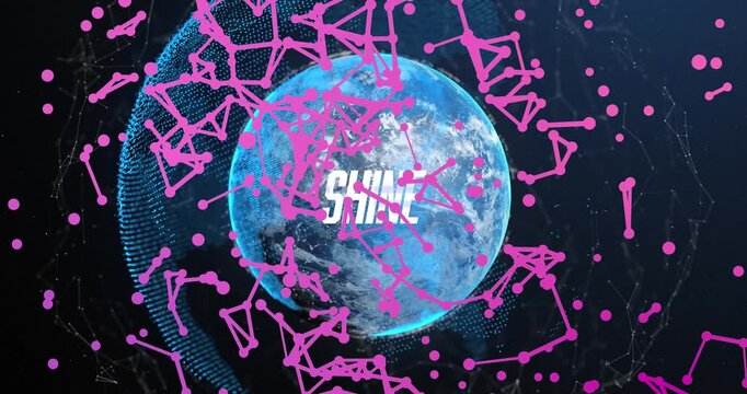 Animation of globe with networks of connections