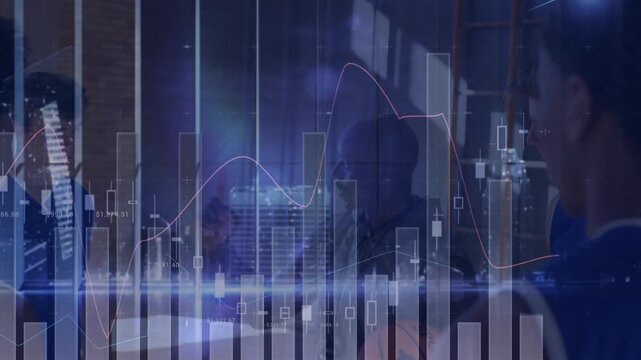 Animation of financial data processing over diverse basketball player