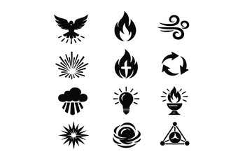 Obraz premium Generation fire flame icon diagram inspiration dove simple symbol image vector light