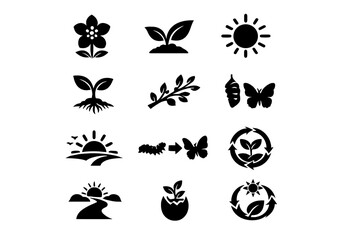 Obraz premium Diagram image symbol new season vector depicting icons blossom rebirth generation simple