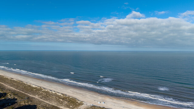 Aerial shot of a gorgeous landscape at the beach in Amelia Island Florida USA