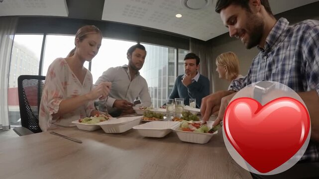 Animation of waving flag of mexico over group of friend having fun on the unk