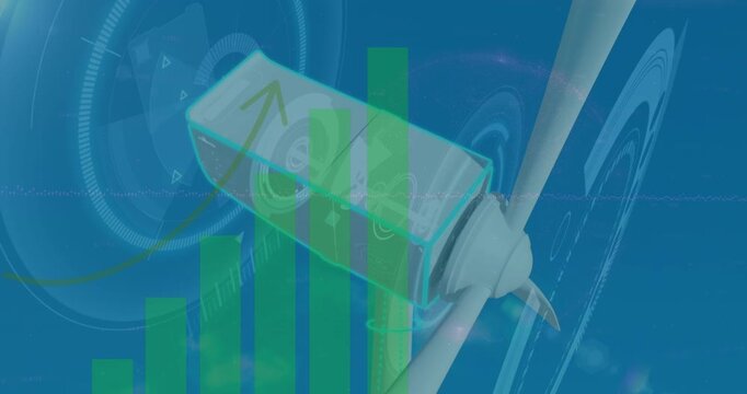 Animation of graphs over wind turbine