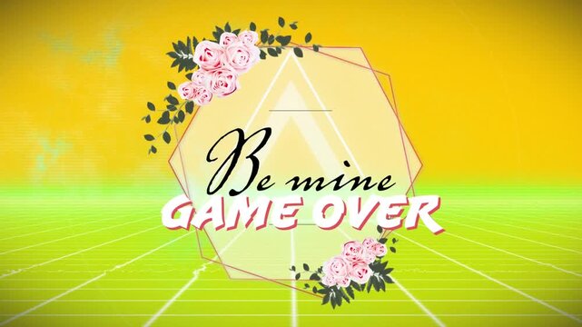 Animation of game over and be mine text over shapes