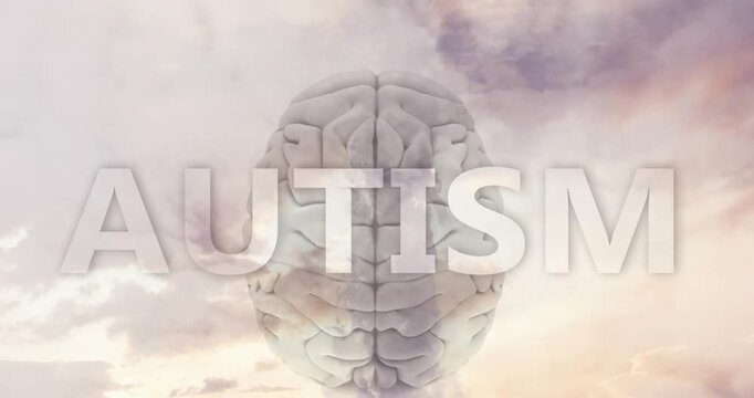 Vertical video: 3D brain central warm light fueling clouds smoke rising showing overlaid health tag