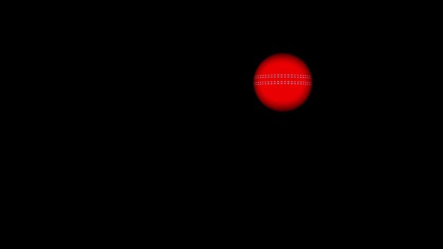 3D cricket ball slowly rolling on the spot. A shiny red cricket ball in a continuous loop roll is perfect for sports advertising. 4K clip at 30 fps for smooth.
