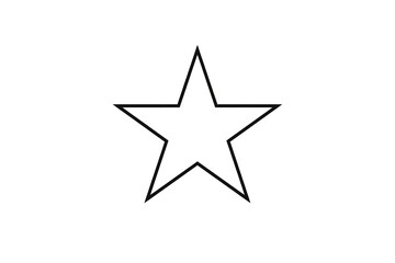 Obraz premium Outline star icon with clean geometric lines representing rating favorite or quality symbol suitable for apps reviews interfaces branding and modern minimal design concepts