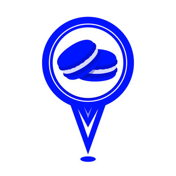 blue macaron location pin icon