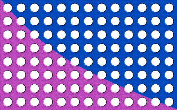 gestanzte Lochbplatte in Rosa und Blau, freigestellt als PNG-Datei