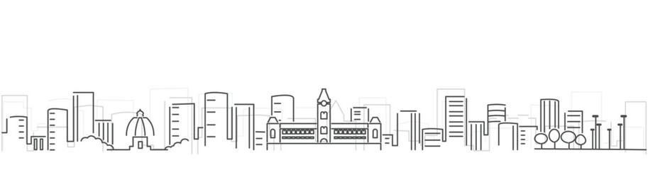 Obraz premium Chennai Simple Dark Lines Skyline on White Background