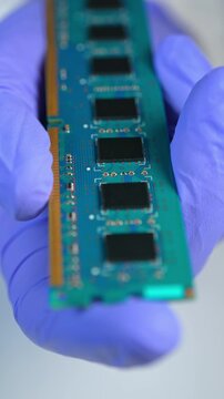 Concept of RAM chips shortage due Artificial Intelligence AI data centers development demand. Dynamic Random Access Memory chips used for Servers Computer Systems. Core storage components.