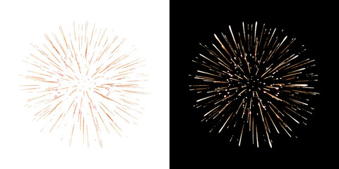 Festive fireworks on a transparent background