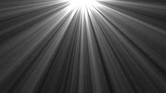 Radiant light rays with dust particles overlay sunbeams