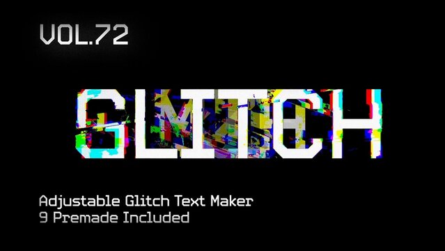 Glitch Text Animation Maker Vol. 72 | VHS, RGB Split & Digital Distortion Titles
