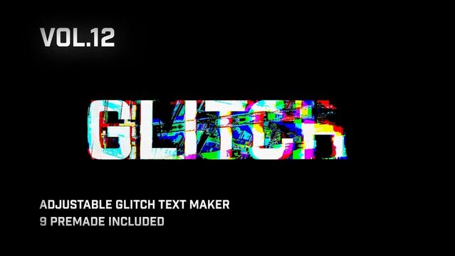 Glitch Text Animation Maker Vol. 12 | VHS, RGB Split & Digital Distortion Titles