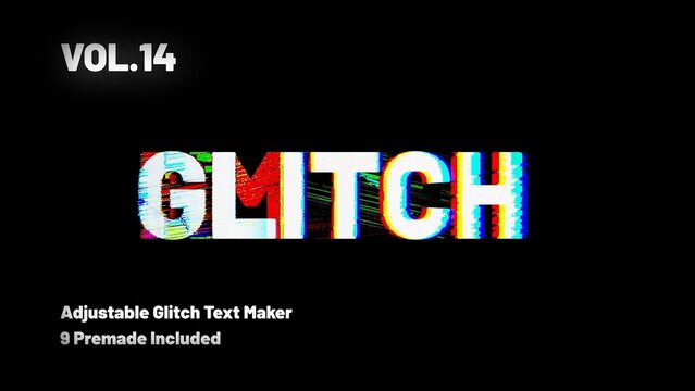 Glitch Text Animation Maker Vol. 14 | VHS, RGB Split & Digital Distortion Titles