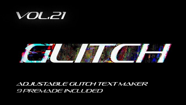 Glitch Text Animation Maker Vol. 21 | VHS, RGB Split & Digital Distortion Titles