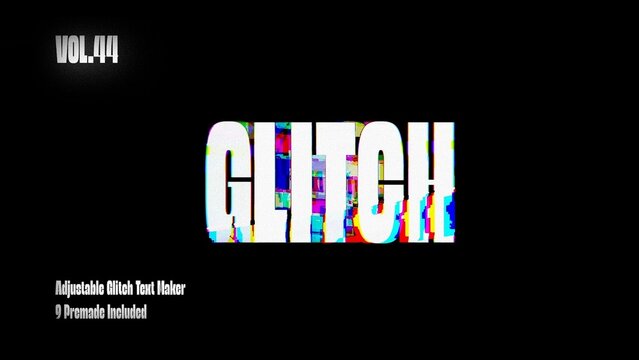 Glitch Text Animation Maker Vol. 44 | VHS, RGB Split & Digital Distortion Titles