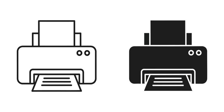 modern printer devices flat design vector illustration isolated on white background