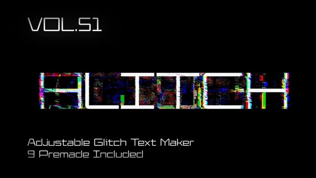 Glitch Text Animation Maker Vol. 51 | VHS, RGB Split & Digital Distortion Titles