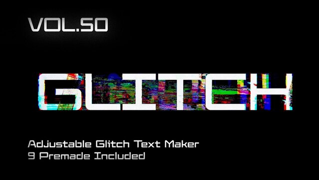 Glitch Text Animation Maker Vol. 50 | VHS, RGB Split & Digital Distortion Titles
